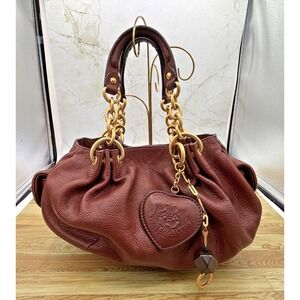Y2K Vintage Juicy Couture Hobo Shoulder Bag Slouch Purse Chunky Hardware Charms